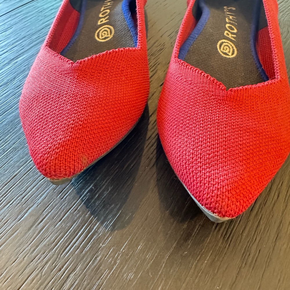 Rothy's Bold Red Pointed Flats - Picture 2 of 5